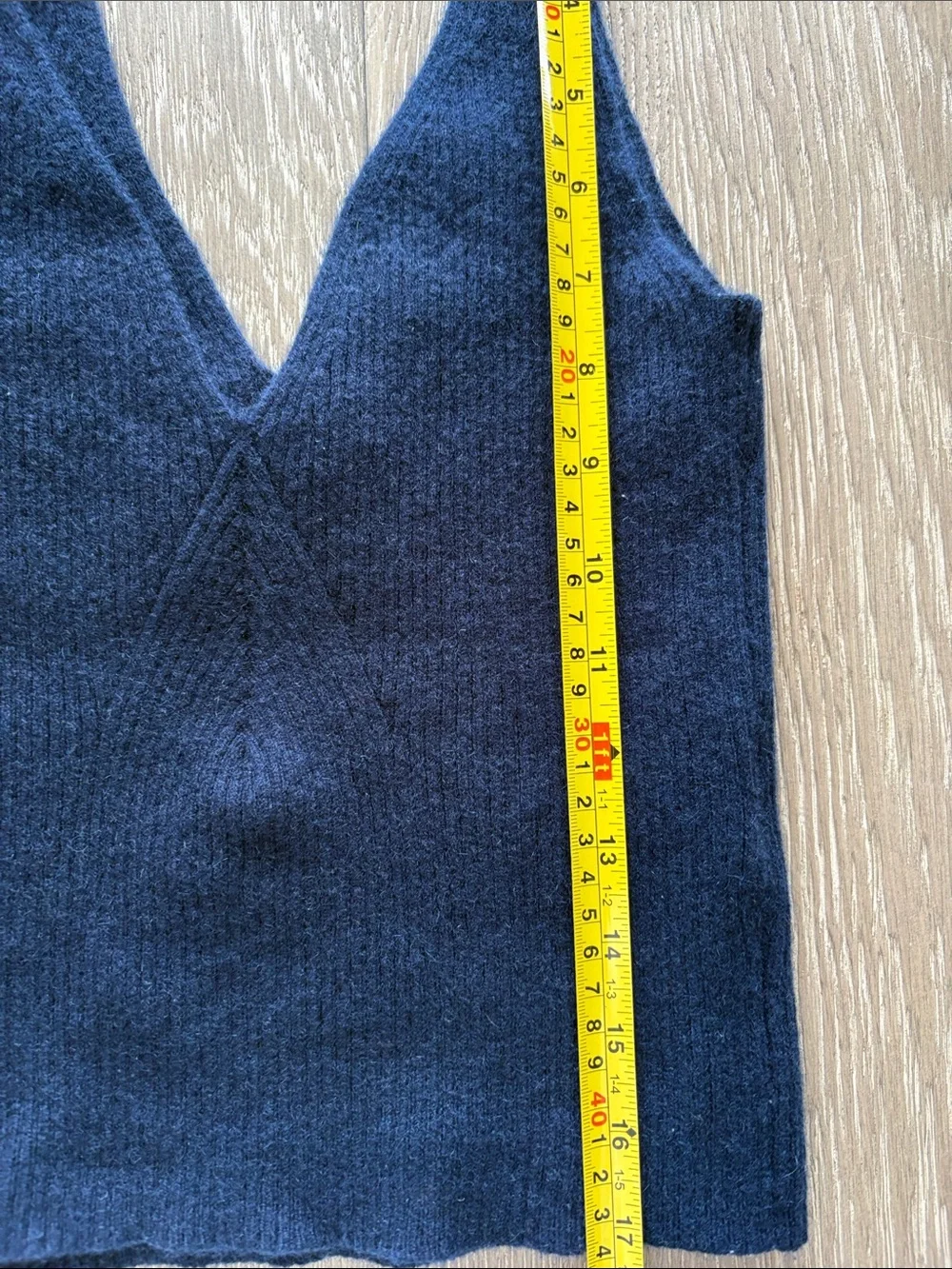 J Crew Cashmere Deep V Knit Tank Top - Navy
